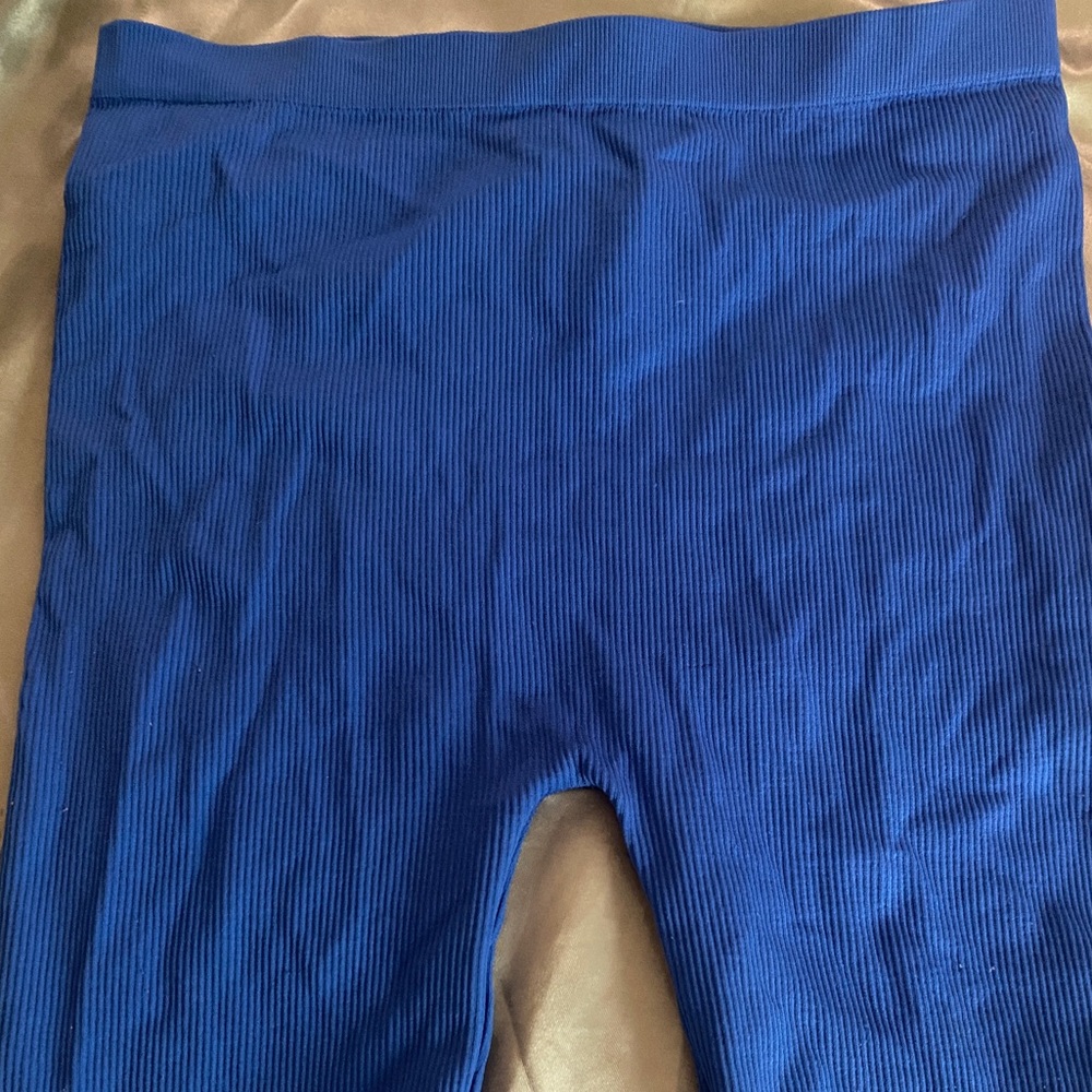 Royal Blue ribbed biker shorts